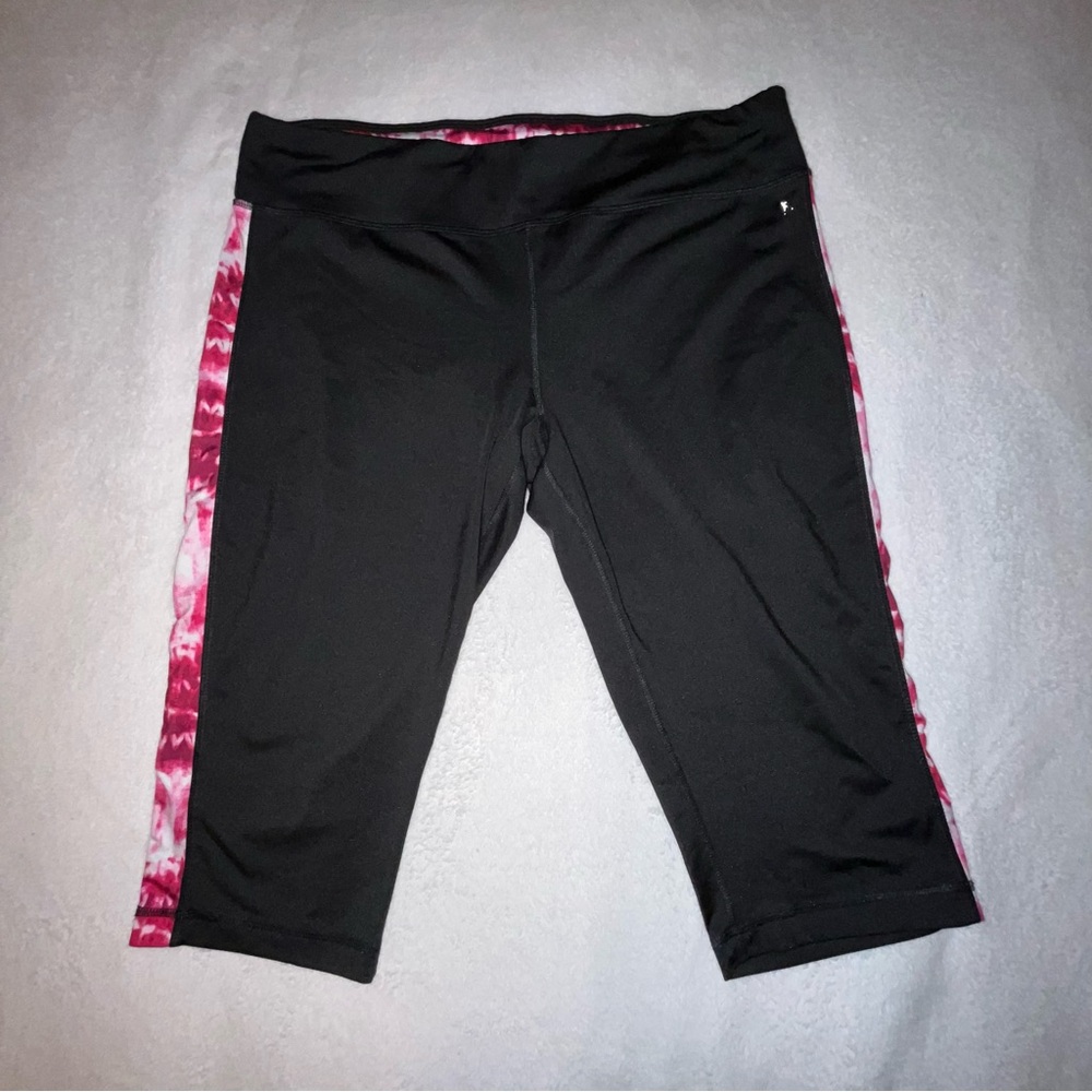 Danskin Black Leggings with Pink Accents